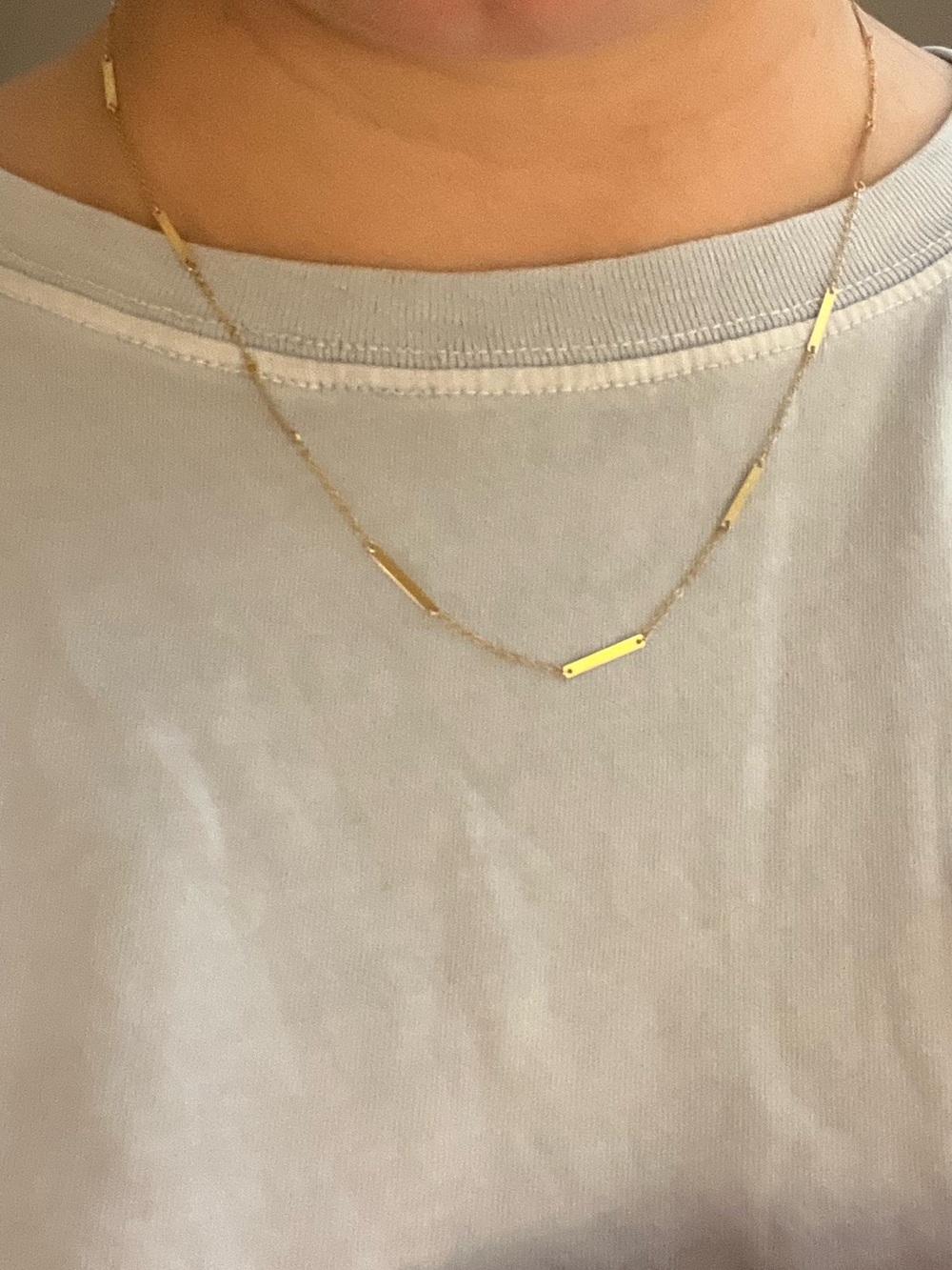 14K bar station necklace